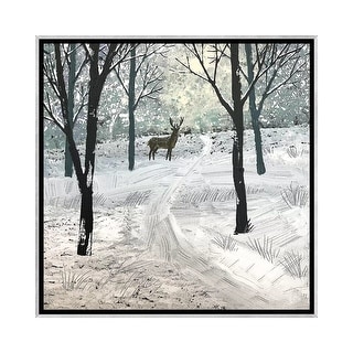 iCanvas "Stag In The Snow" by Jo Grundy Framed - Bed Bath & Beyond